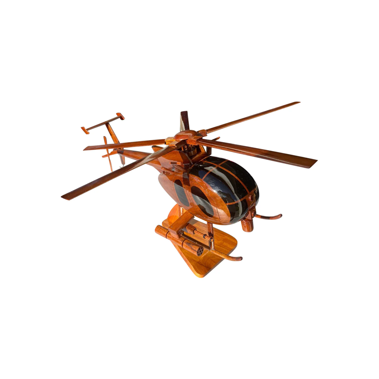 AH-6 ( AH6 ) Mahogany Wood Desktop Helicopter Model