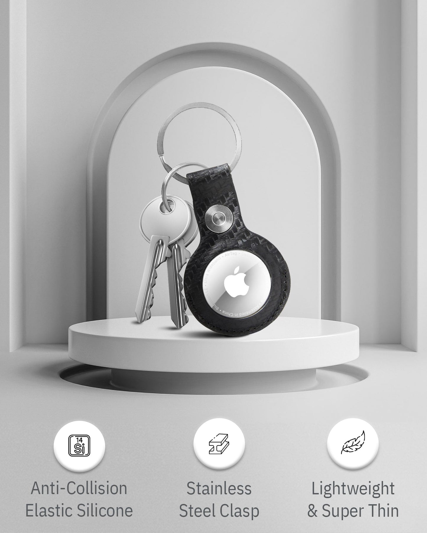 Genuine Leather Air Tag Key Chain