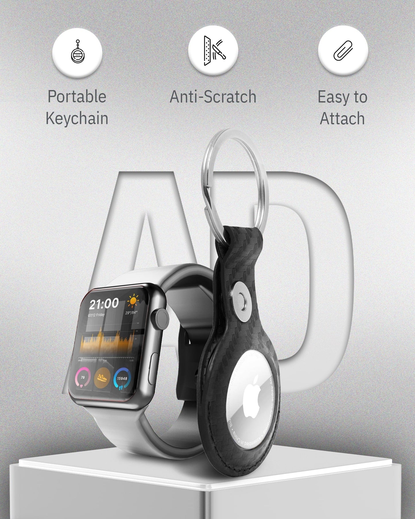 Genuine Leather Air Tag Key Chain