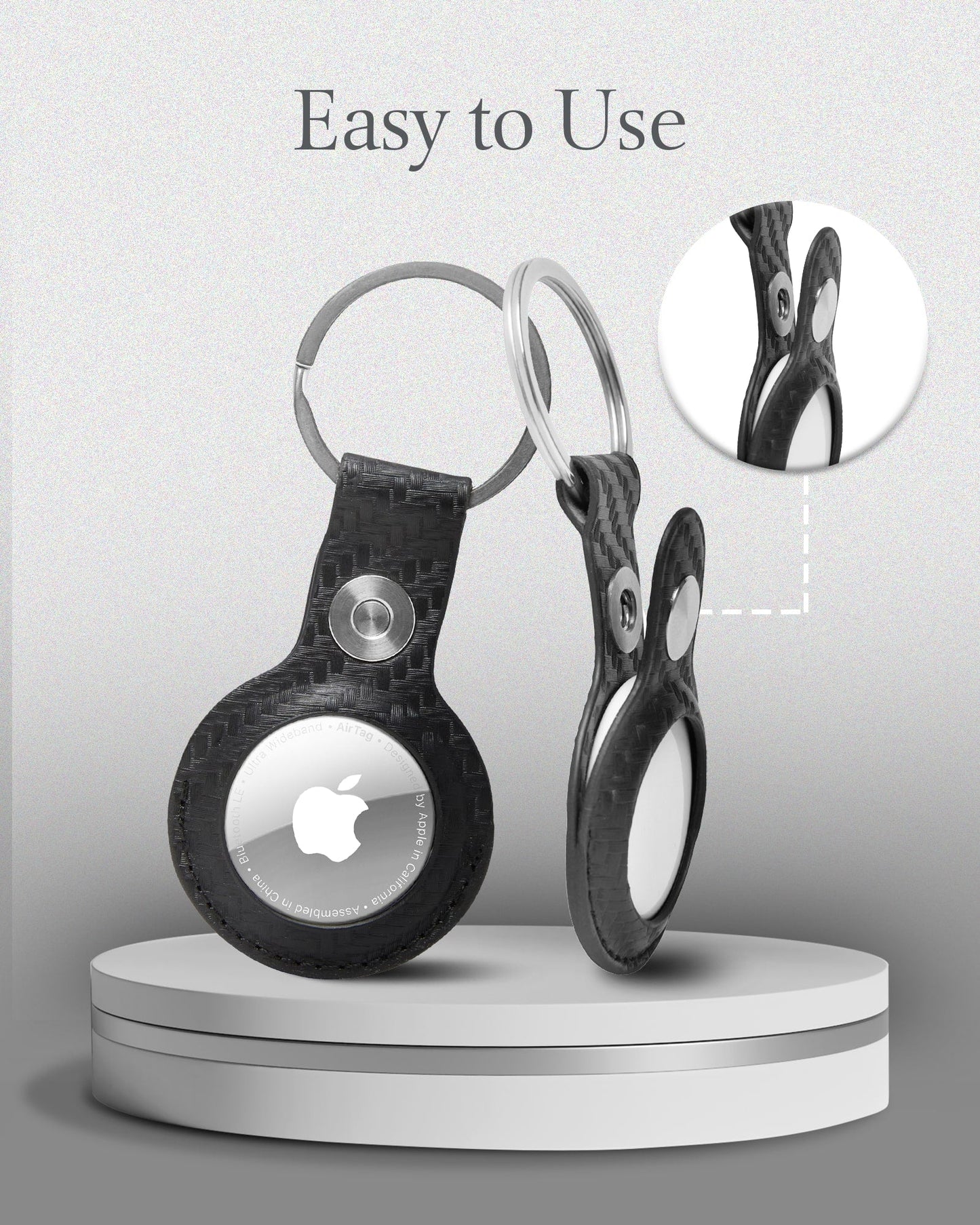 Genuine Leather Air Tag Key Chain