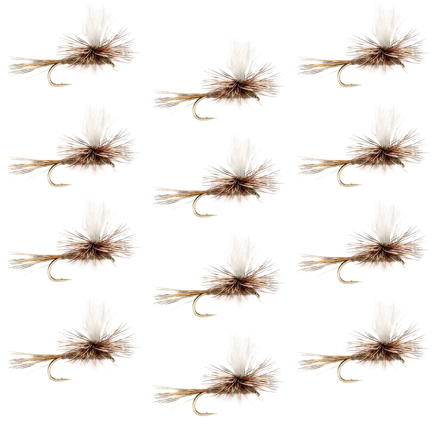 Adams Parachute Classic Dry Fly - 12 Flies Hook Size 12