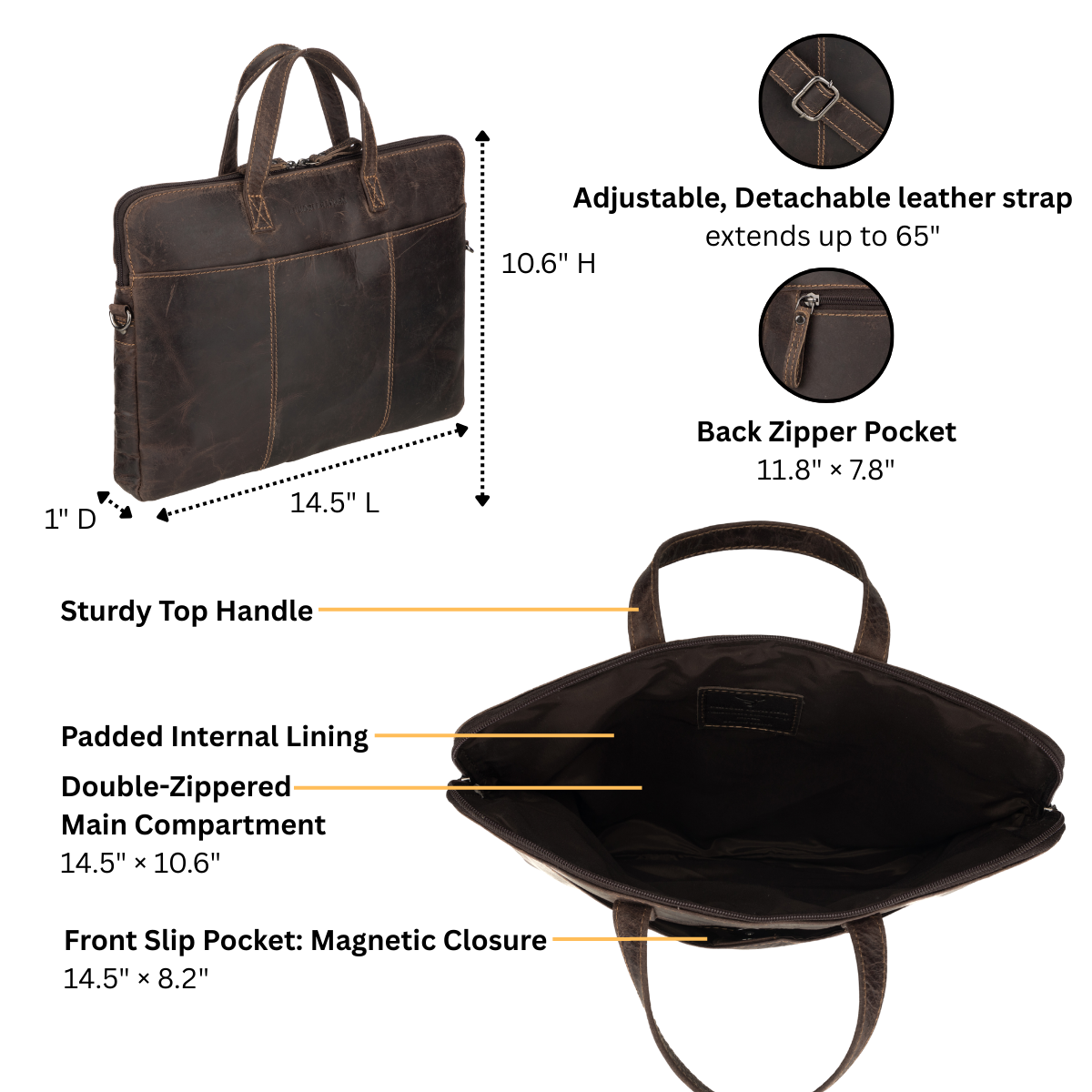 Atlas Laptop Sleeve 14" Brown