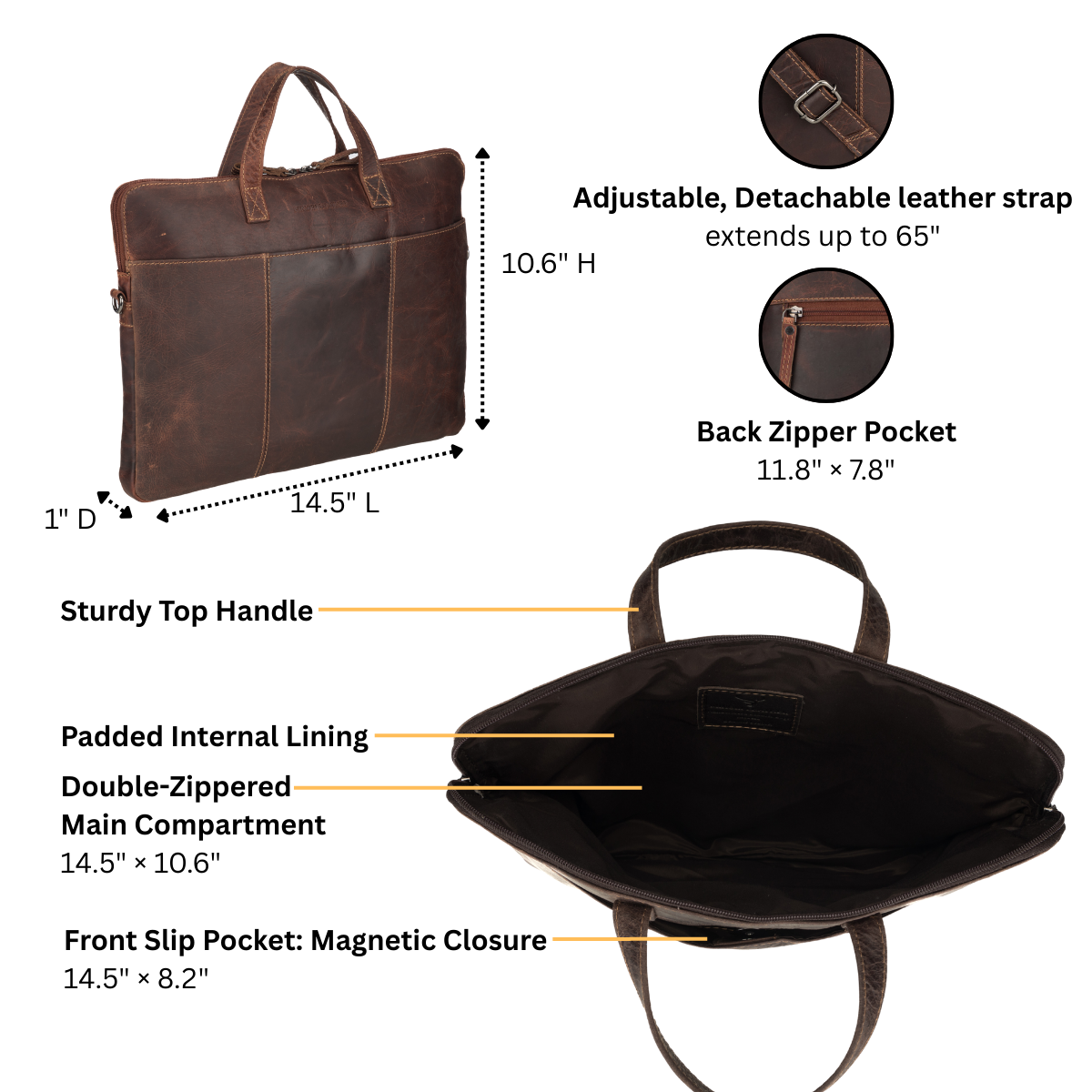 Atlas Laptop Sleeve 14" Chestnut