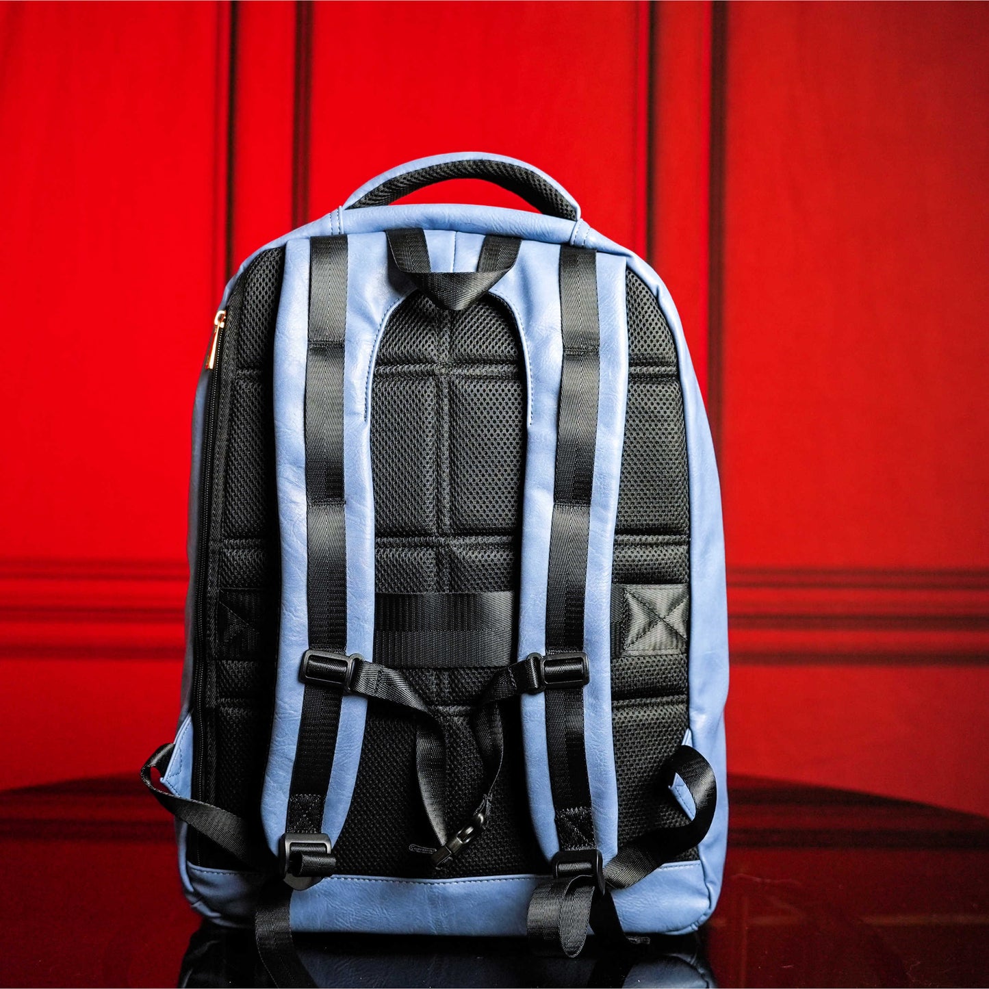 Baby Blue Leather Commuter Bag