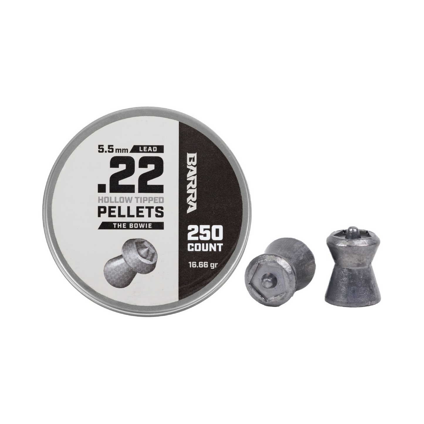 Bowie Hollow Tipped .22 Caliber Pellets - 250 Count