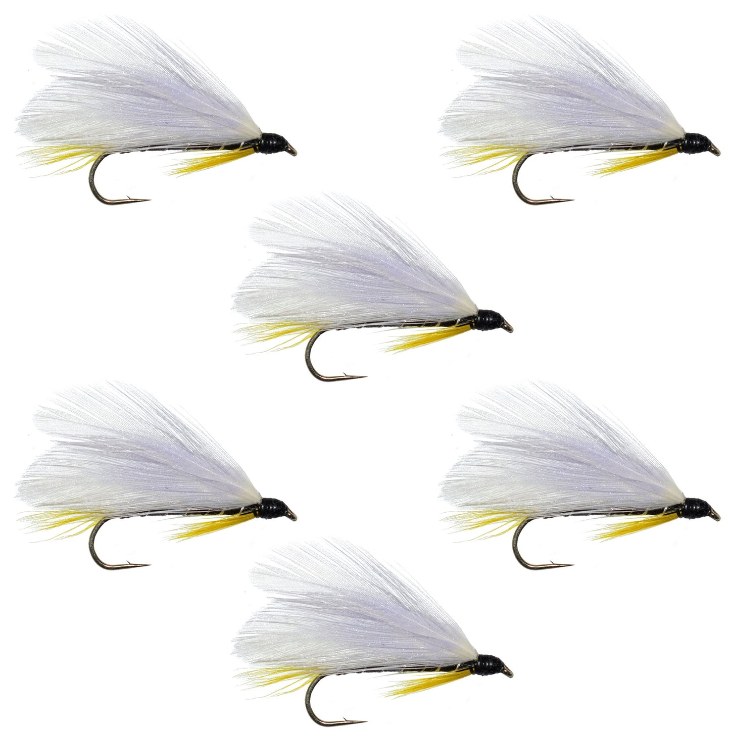 Black Ghost Classic Trout and Bass Streamer Fly - Set of 6 Hook Size 4