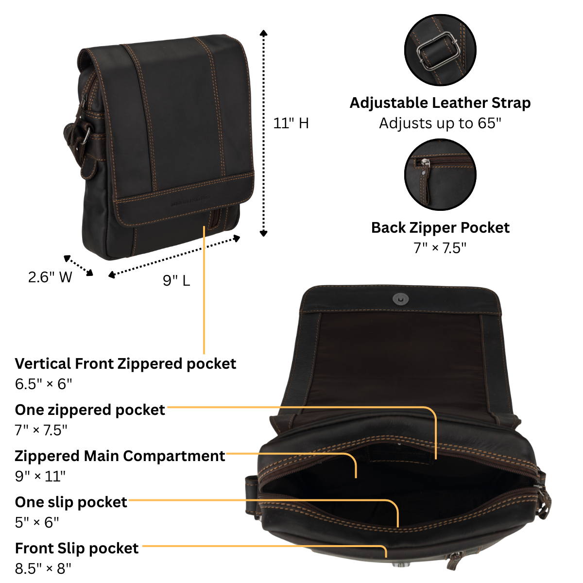 Boulder Messenger Bag Brown