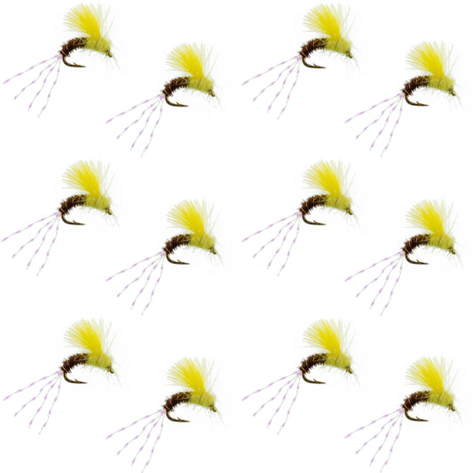 CDC Pale Morning Dun Emerger PMD Fishing Fly - 12 Flies Size 18