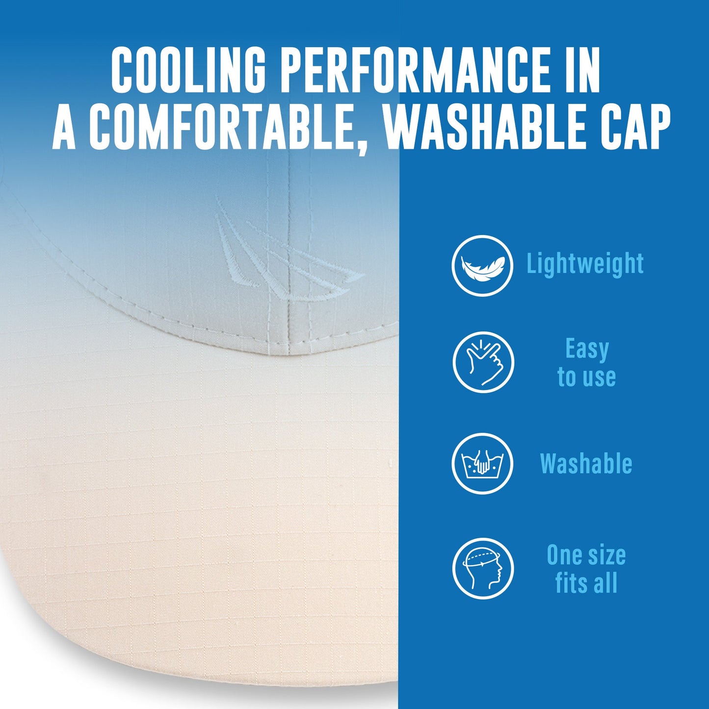 POWERCAP ICE Baseball Hat – Instant Cooling with Reusable Ice Packs UPF 50 Protection