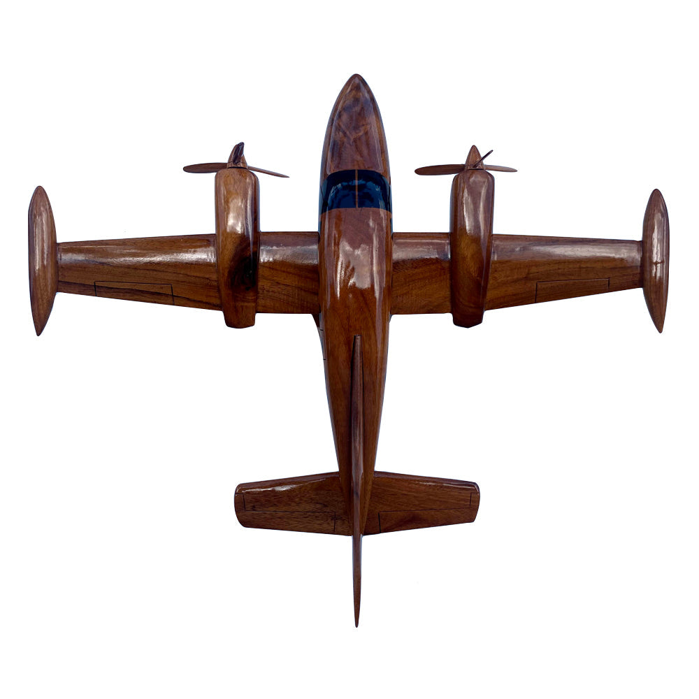 Cessna 414 Mahogany Wood Desktop Airplane Model.