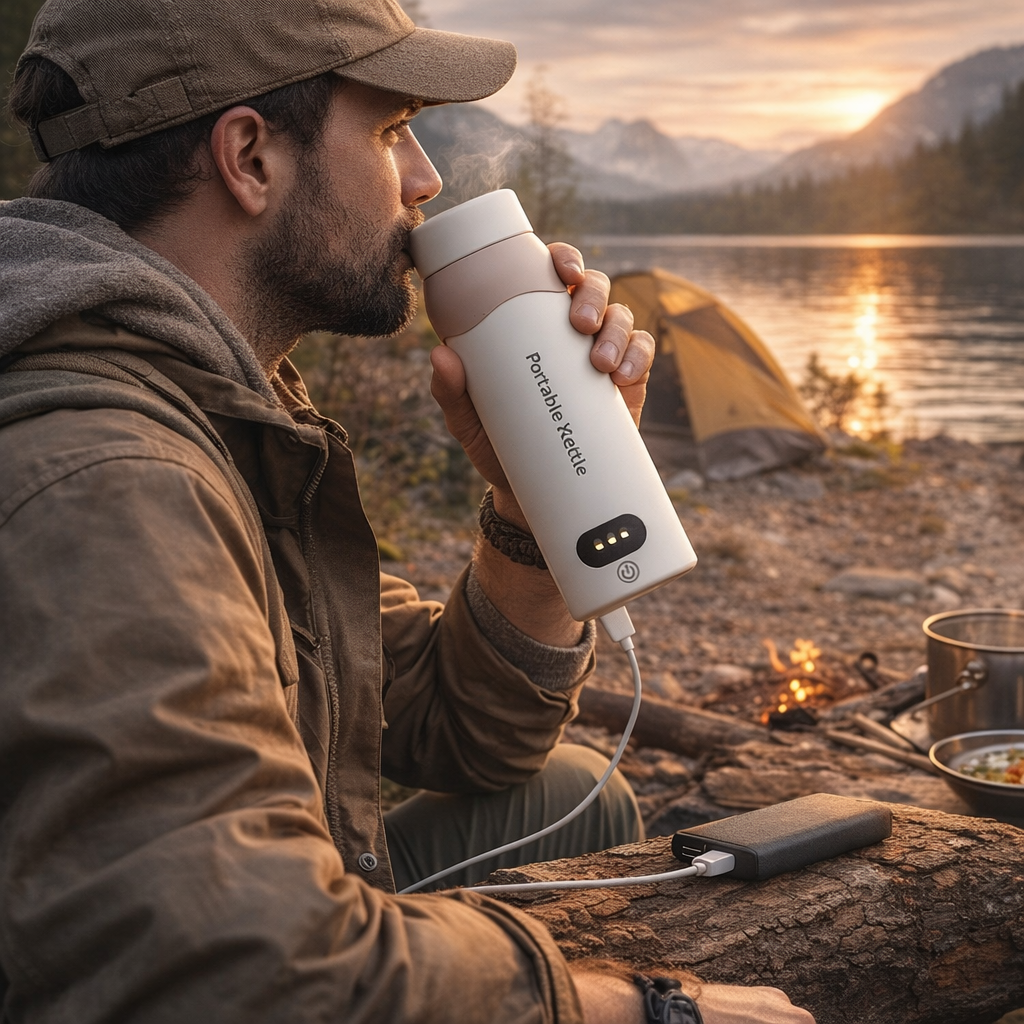 LITEGUEST Portable USB Heated Outdoor Mug 304 Stainless Steel Warm Cup