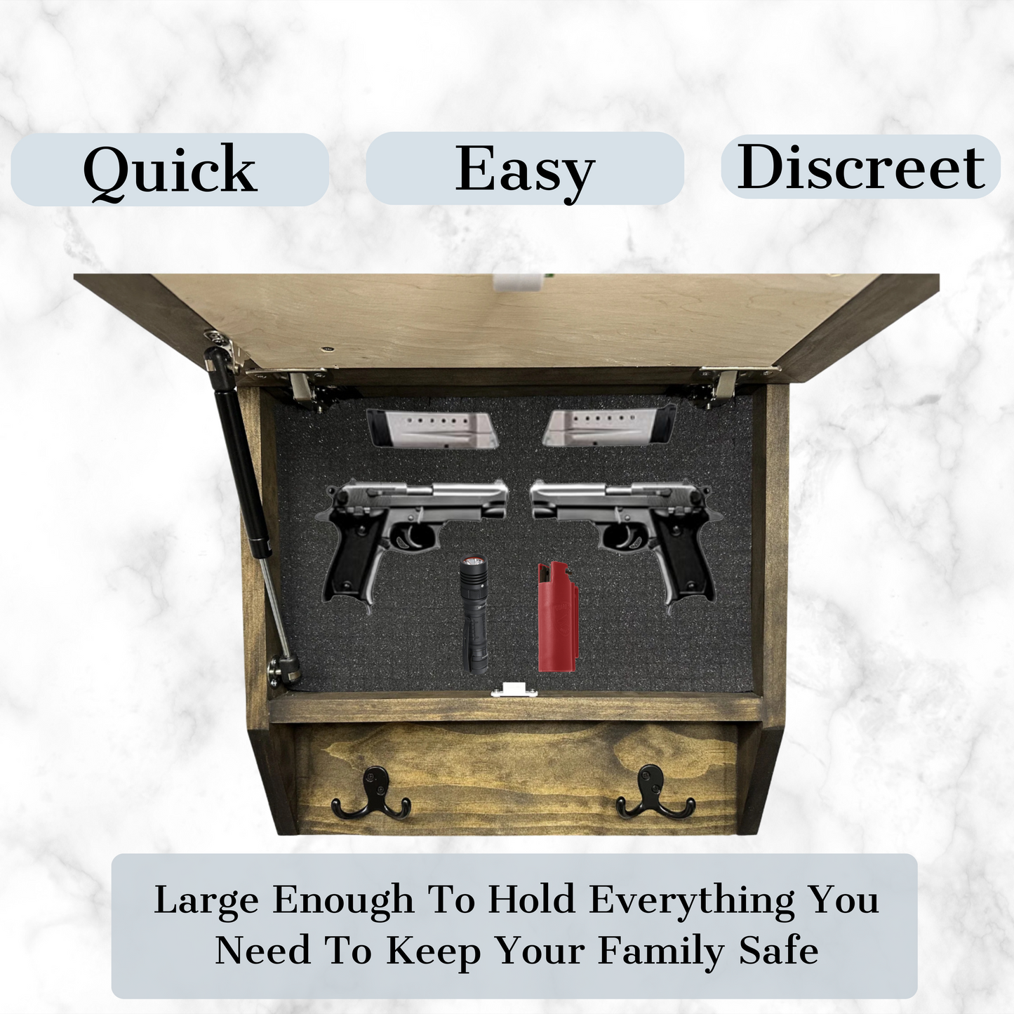 Deer Scene Wall Mounted Gun Cabinet Coat Rack – Secure & Stylish Wall Decor Hidden Firearm Concealment Furniture Key Hanger Deer Hunter Gift