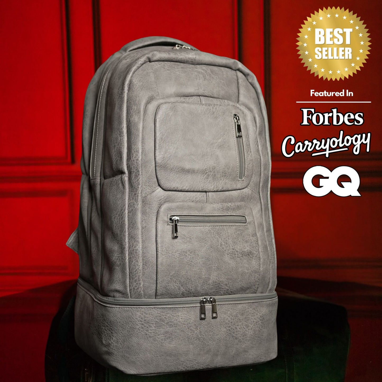 Grey Leather Carry-On Patented Backpack (Only 300 Made)