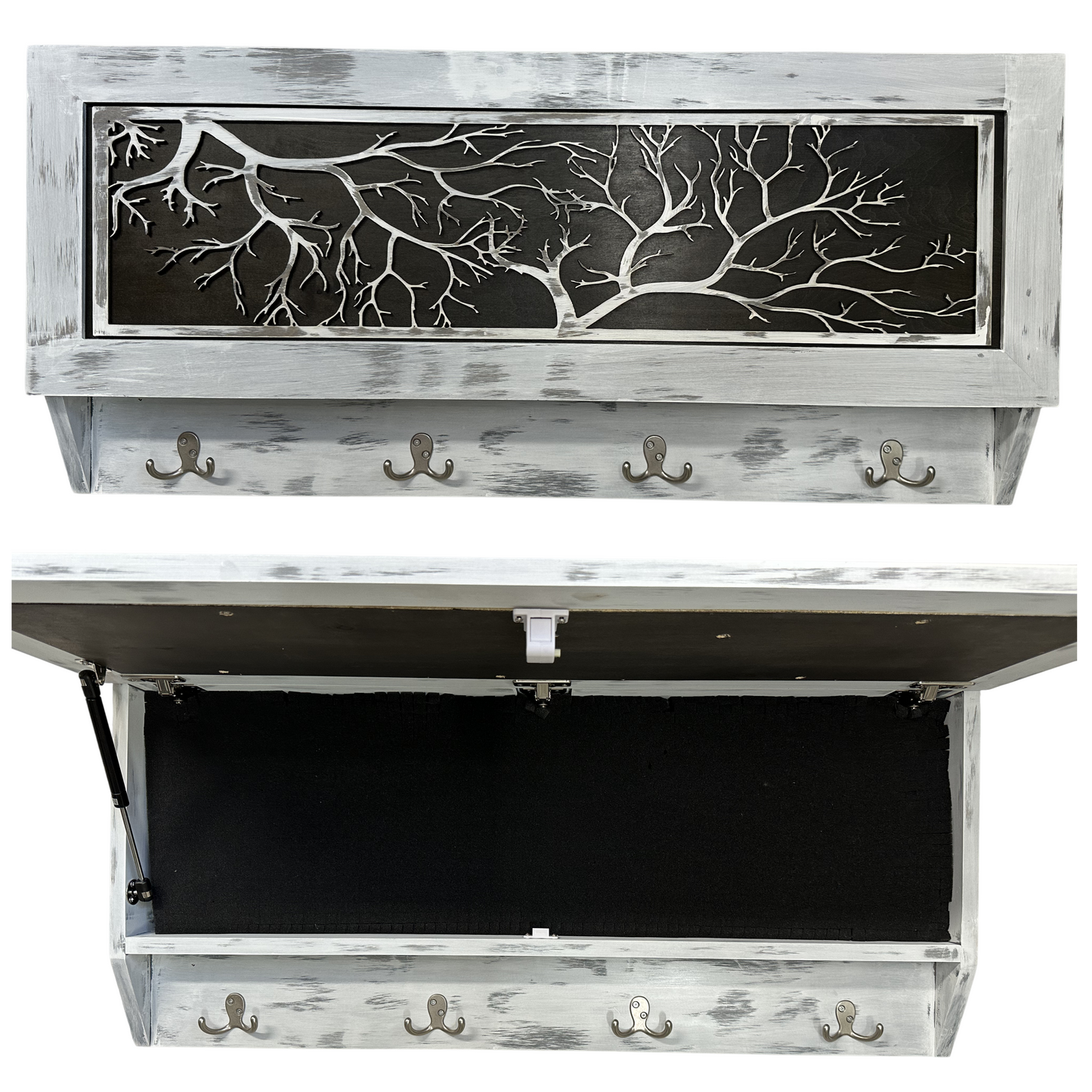 Coat Rack Hidden Gun Storage - Winter Tree