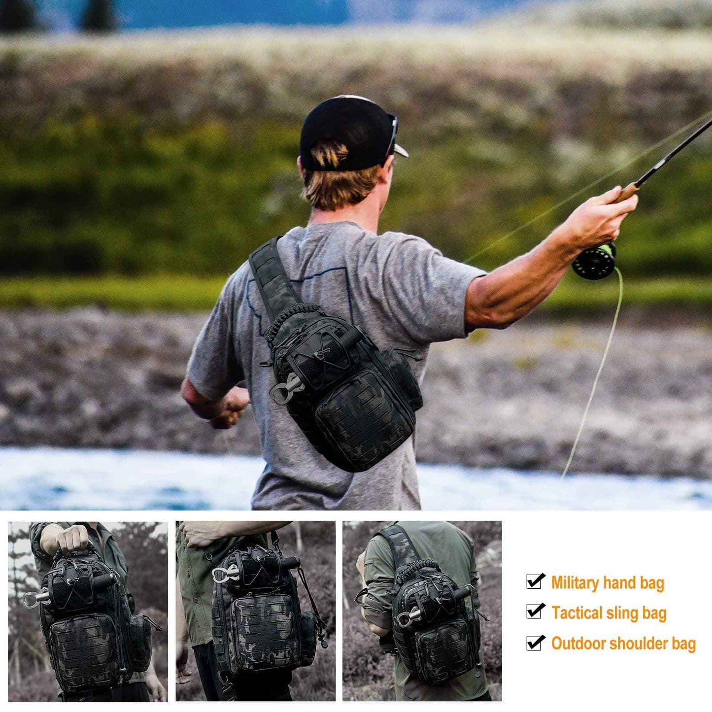 Upgrade Military Tactical Sling Bag - Anti-Cut, Waterproof, Durable & Comfortable