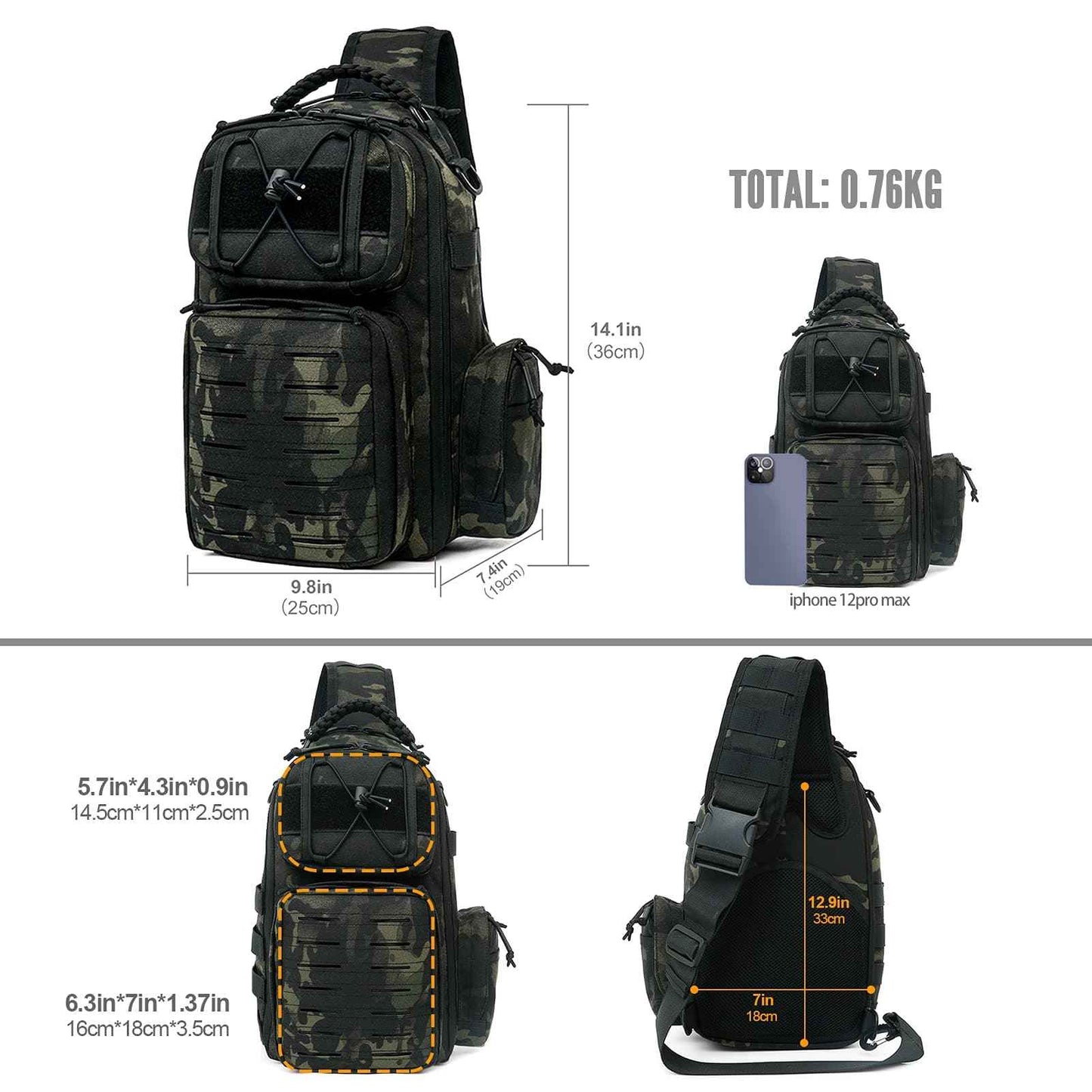 Upgrade Military Tactical Sling Bag - Anti-Cut, Waterproof, Durable & Comfortable