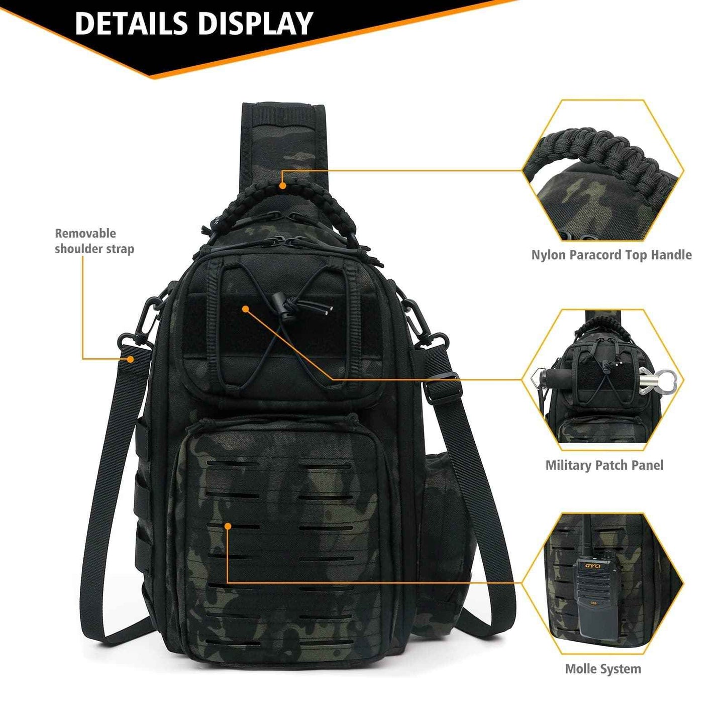 Upgrade Military Tactical Sling Bag - Anti-Cut, Waterproof, Durable & Comfortable