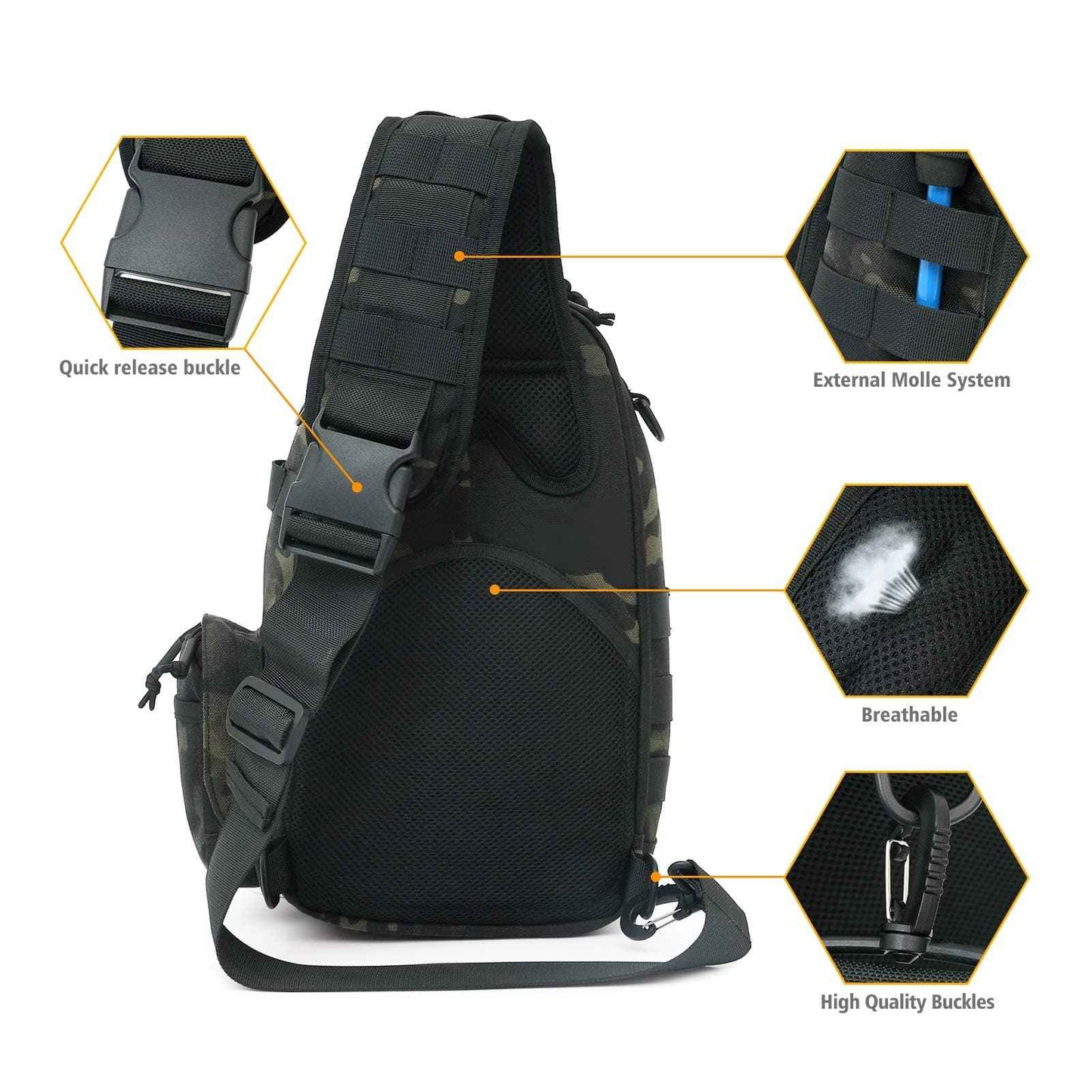 Upgrade Military Tactical Sling Bag - Anti-Cut, Waterproof, Durable & Comfortable
