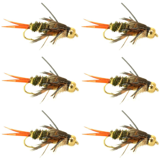 Double Bead Twenty Incher Nymph Fly Fishing Flies - 6 Flies Hook Size 14