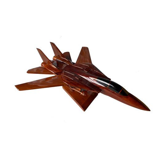 F-14 ( F14 ) Tomcat Mahogany Wood Desktop Airplane Model