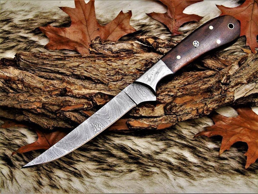 Fillet Knife with Sheath – 8.75" Damascus Blade