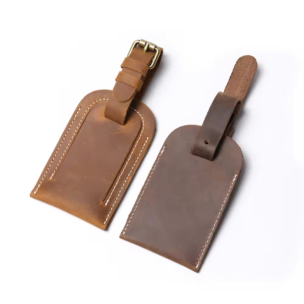 Full Grain Leather Luggage Tag