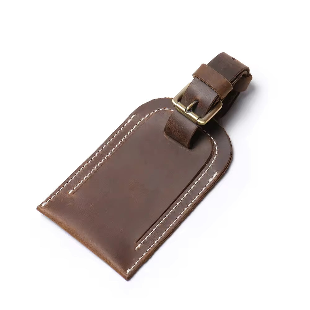 Full Grain Leather Luggage Tag