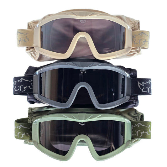 MUCITUP MUCTAC Pro Tactical Goggles ANSI Z87.1 Ballistic 3 Lens Kit