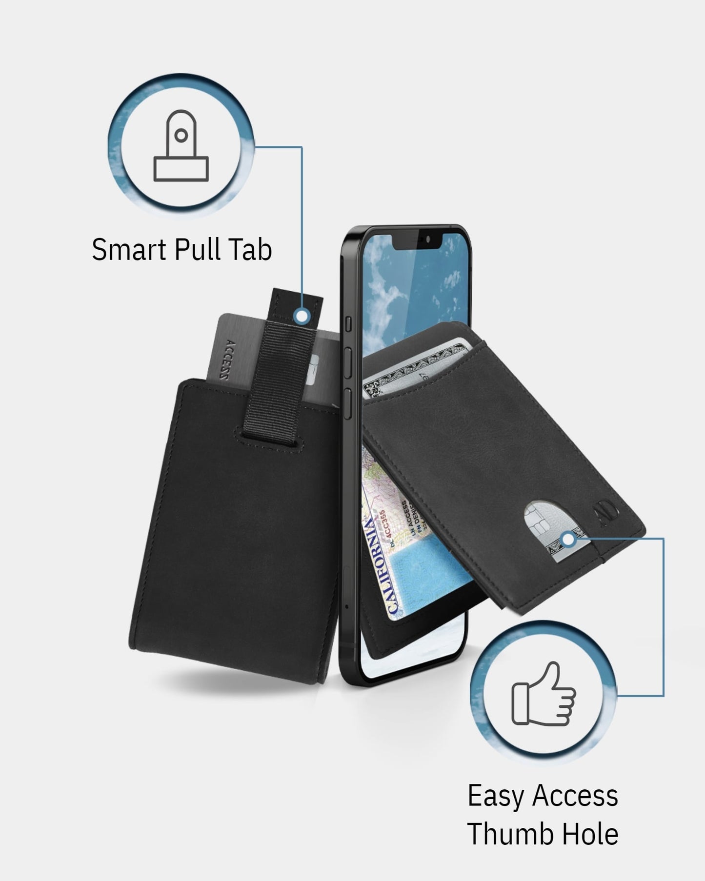 Money Clip Bifold Wallet W/ Pull Strap