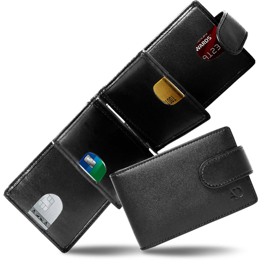 Bifold Wallet With Removable Money Clip Snap Closure