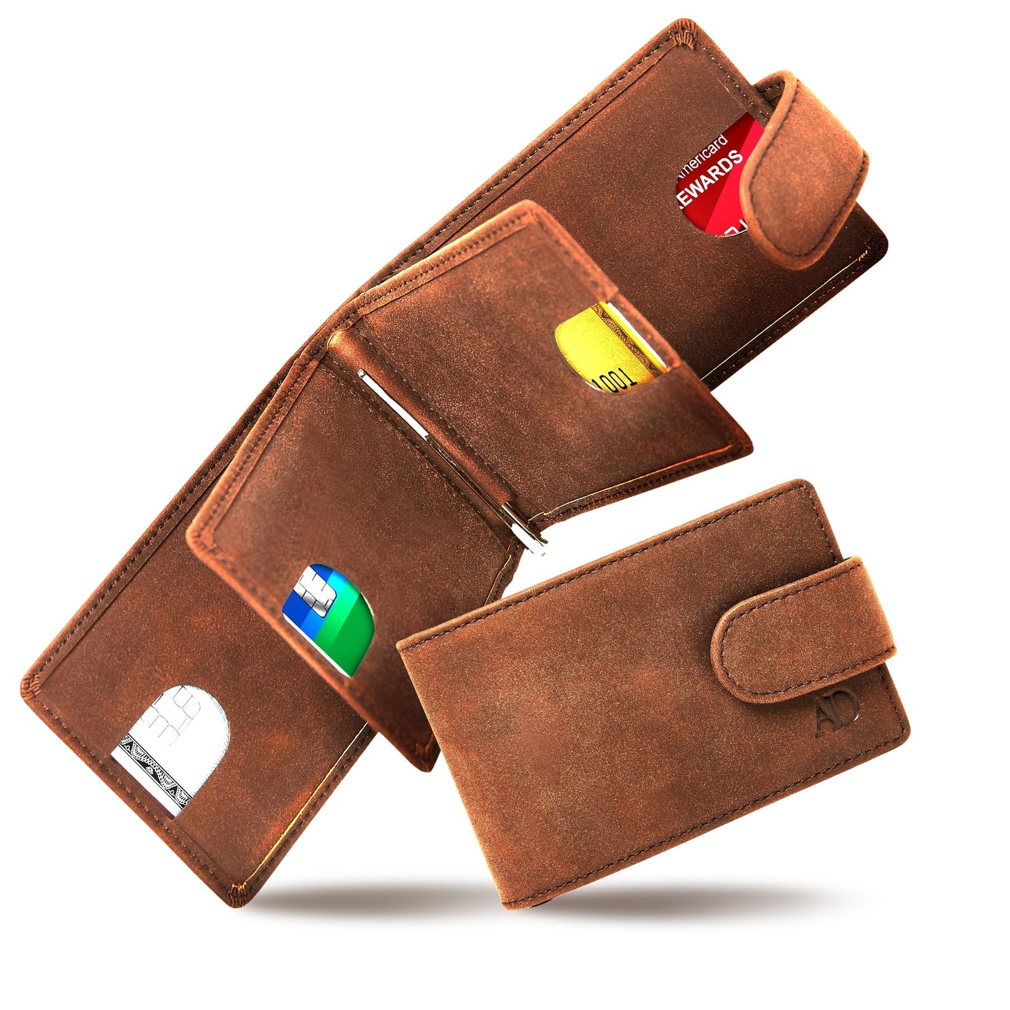 Bifold Wallet With Removable Money Clip Snap Closure