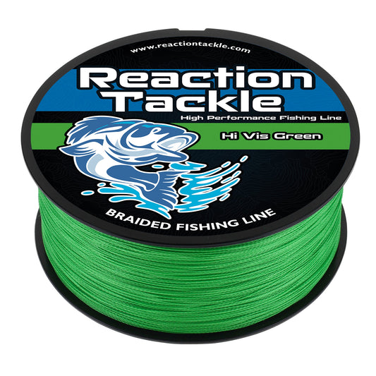 Reaction Tackle Braided Fishing Line - Hi-Vis Green