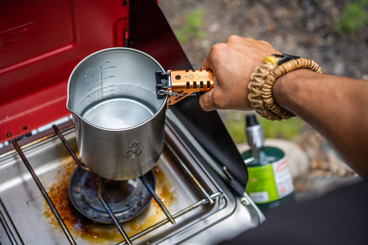 Handled + Adaptor, Pot Gripper and Fuel Canister Recycle Tool