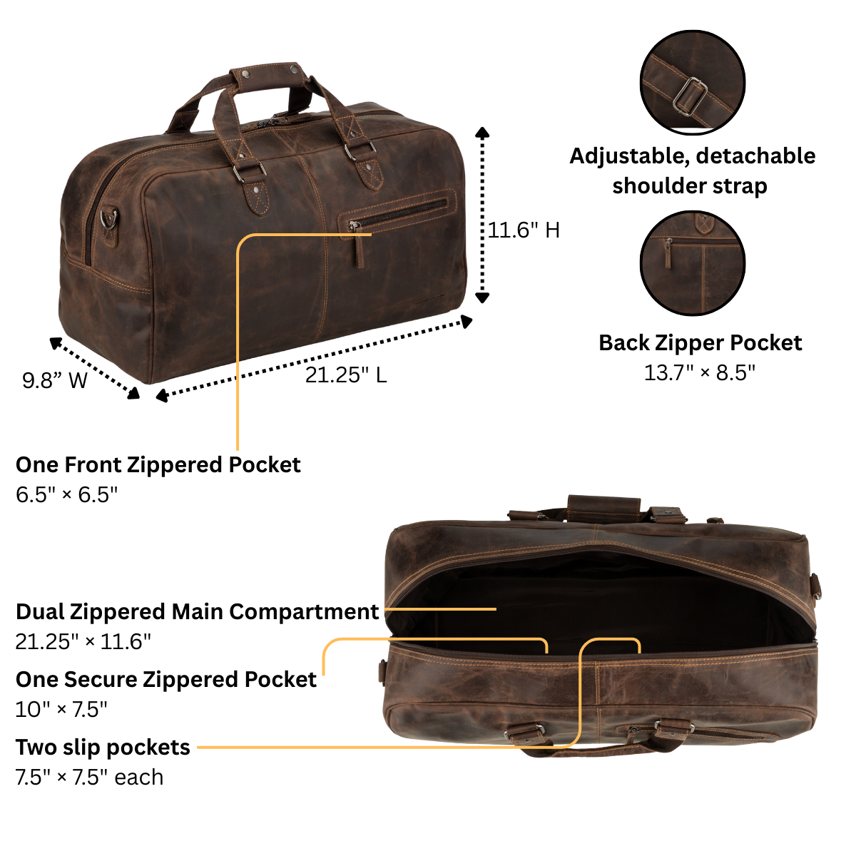 Hudson Duffle Bag Brown