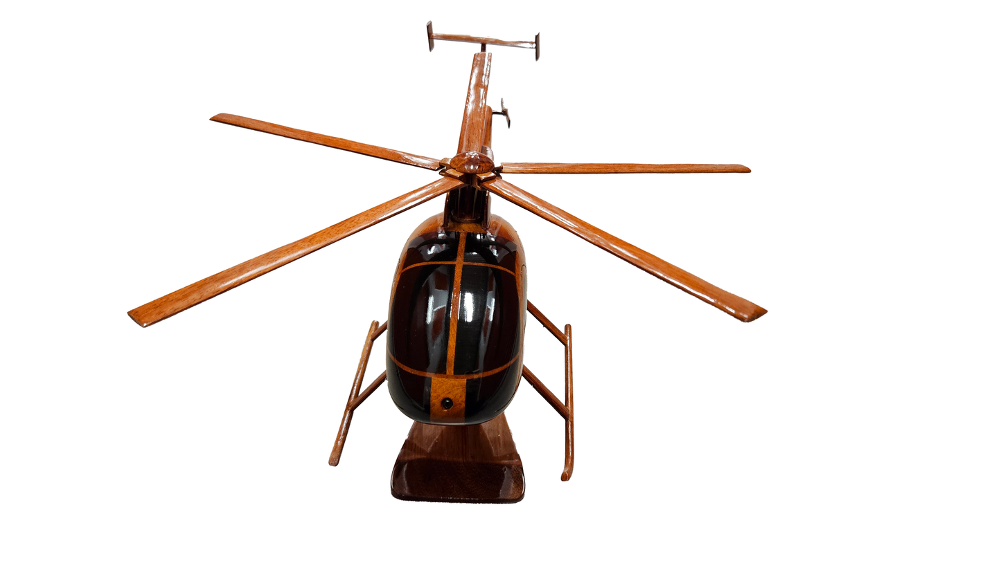 MD-530 ( MD530 )  Mahogany wood desktop Helicopter model.