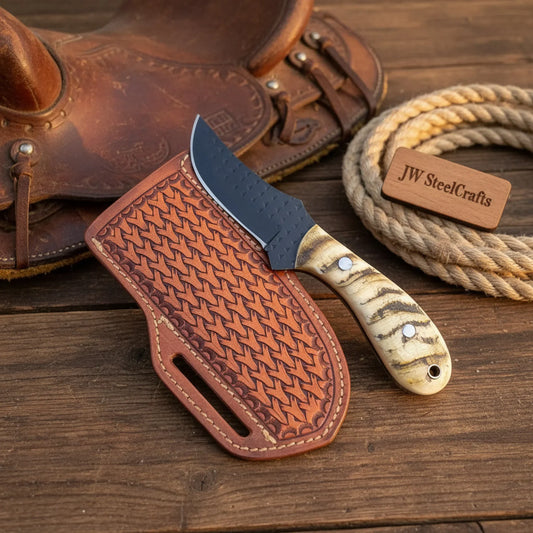 Handmade Farrier Rasp Cowboy Knife – 6 Inch Bone Handle