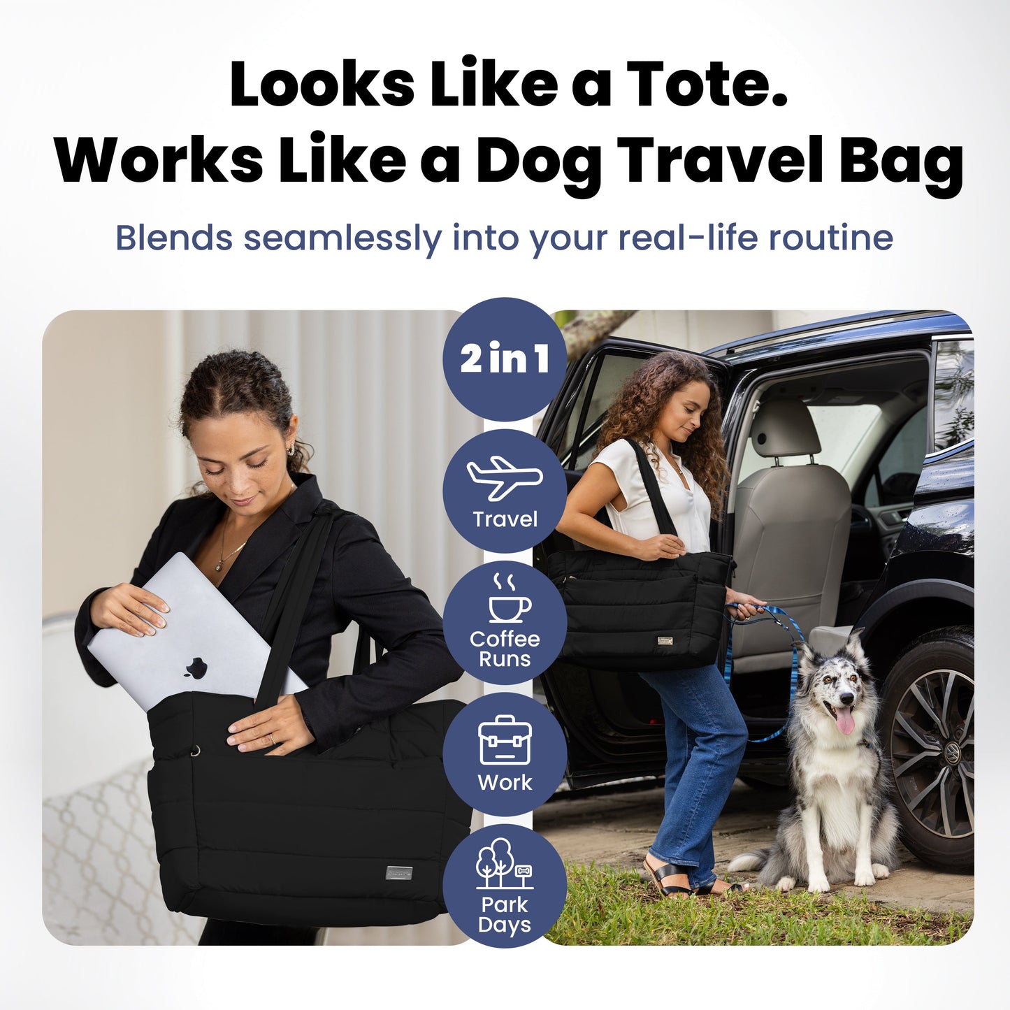 Puffer Dog Travel Bag for Dog Moms