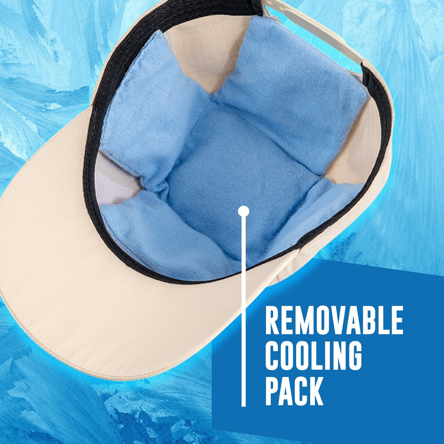 POWERCAP ICE Baseball Hat – Instant Cooling with Reusable Ice Packs UPF 50 Protection