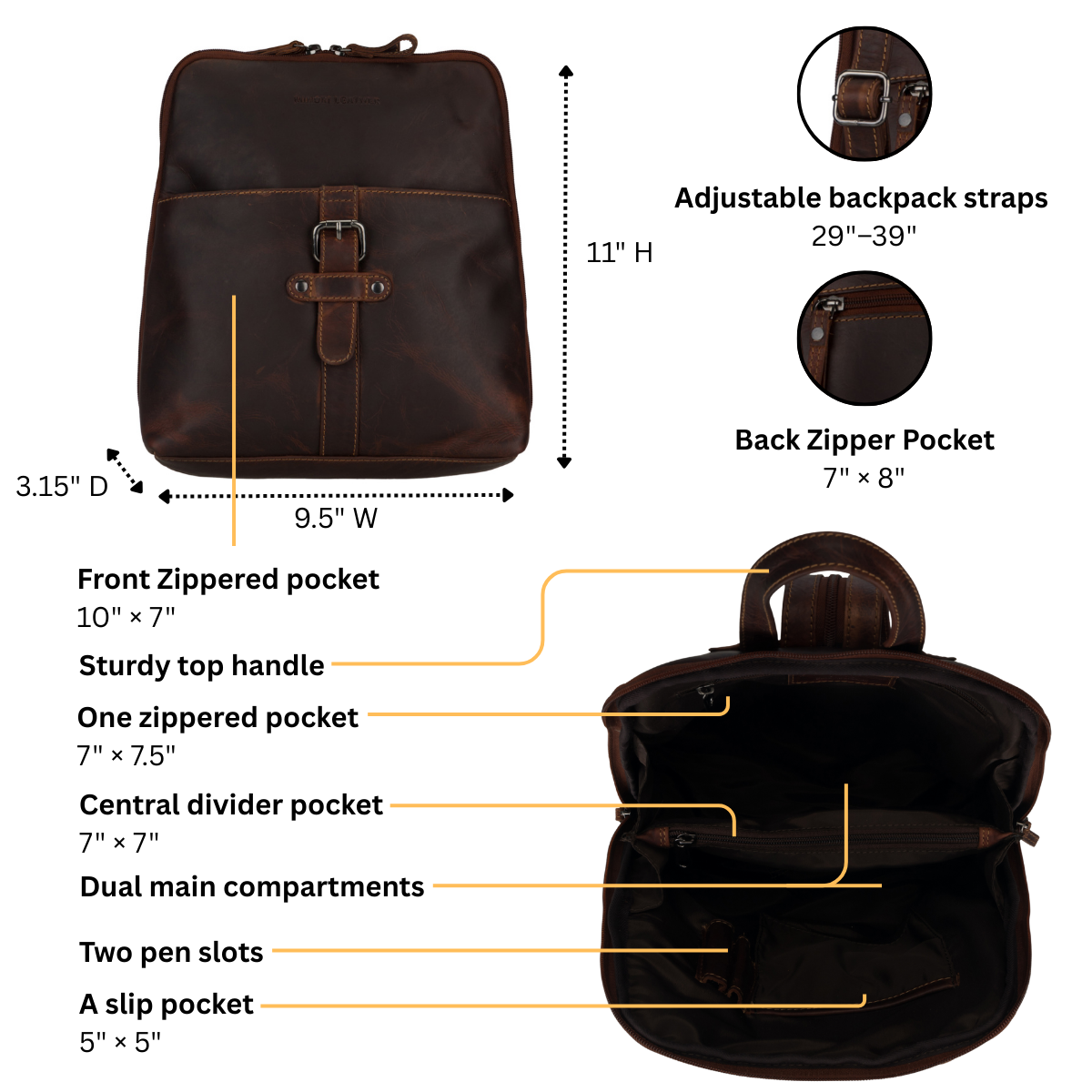Isla Everyday Backpack Chestnut