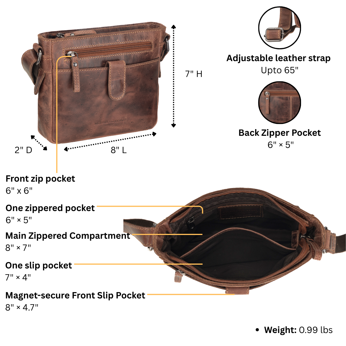Kingston Crossbody Bag Chestnut