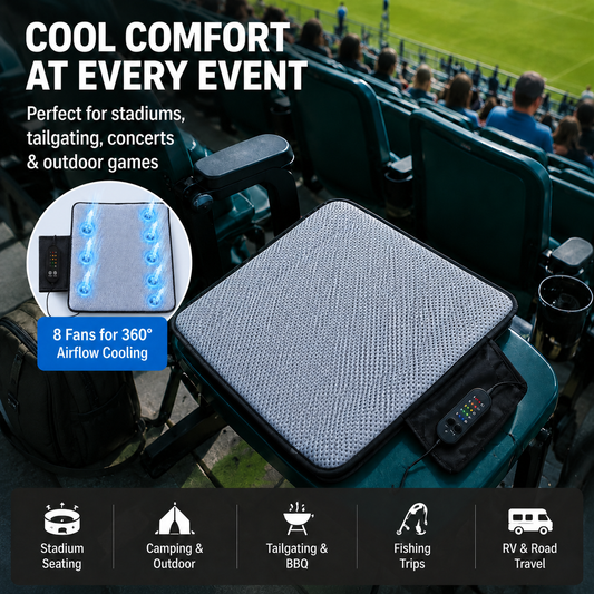 LITEGUEST Ventilated Cooling Seat Cushion | USB Air Cooling Seat