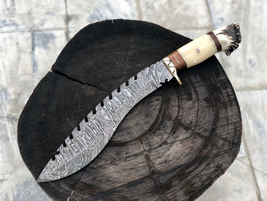 Limited Edition Kukri Knife – Damascus Bone Handle