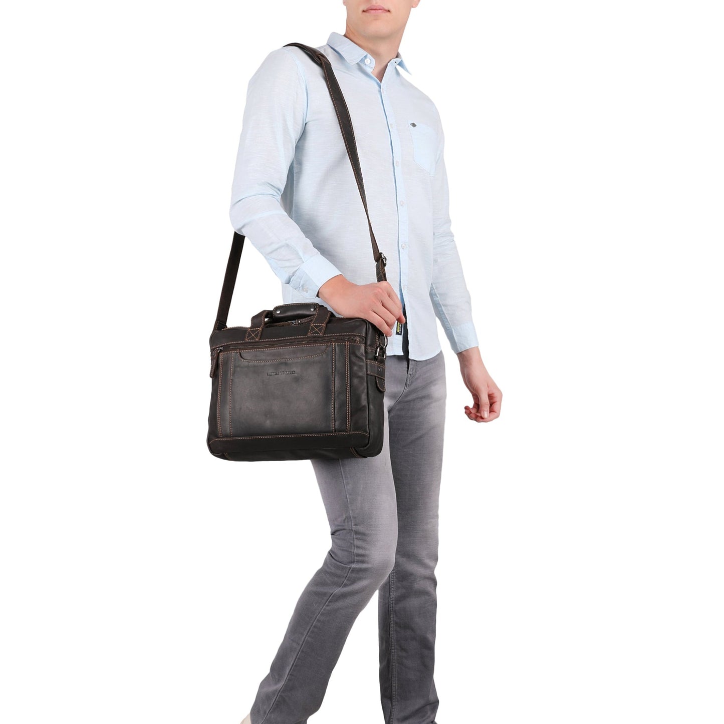 Seattle Briefcase Bag 14" Brown