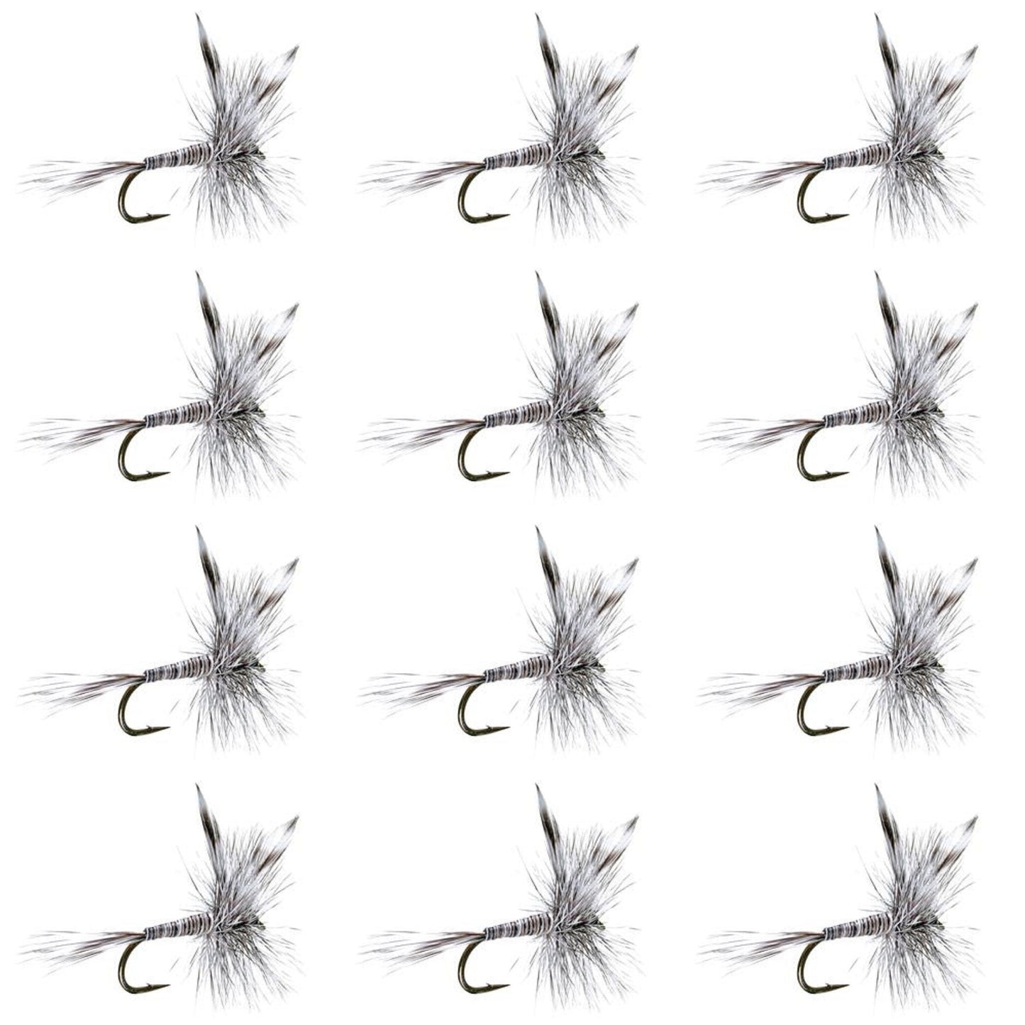 Mosquito Classic Trout Dry Fly Fishing Flies - 1 Dozen Size 10