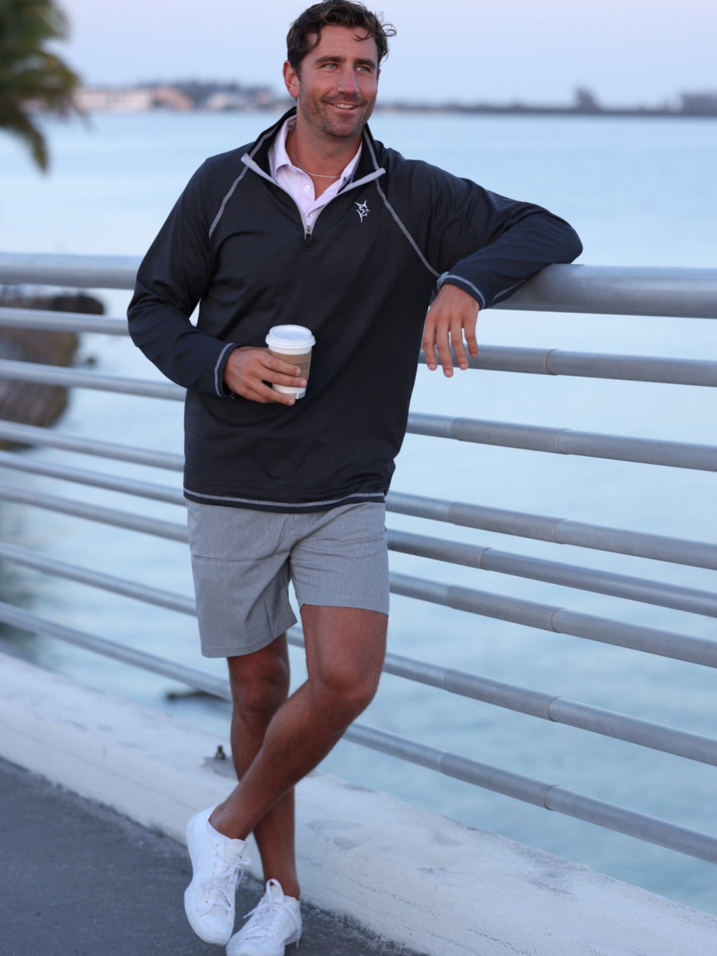 New Harbor Navy 1/4 zip Men's Pullover