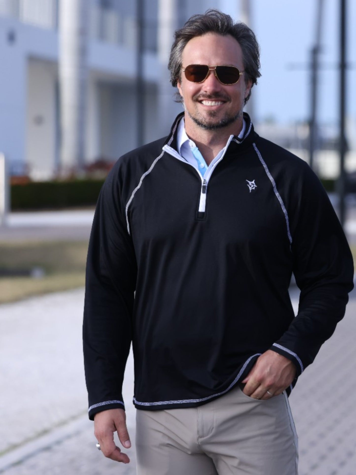 New Harbor 1/4 zip pullover Men's Black