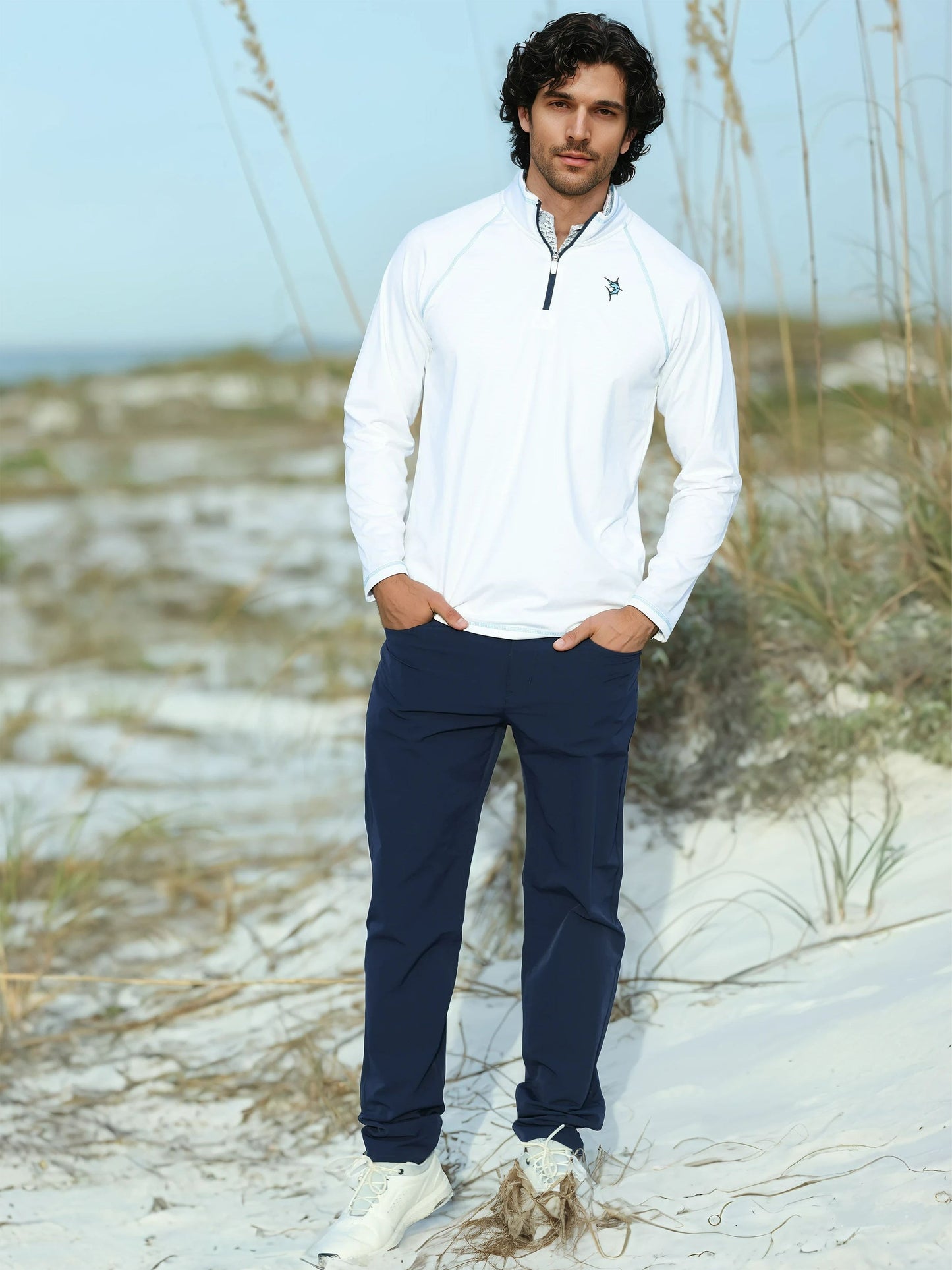 New Harbor 1/4 zip pullover White Men's