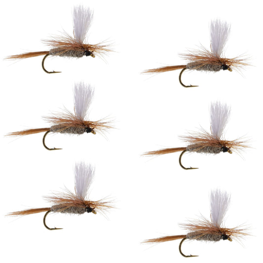 Hares Ear Parachute Classic Dry Fly - 6 Flies Hook Size 12