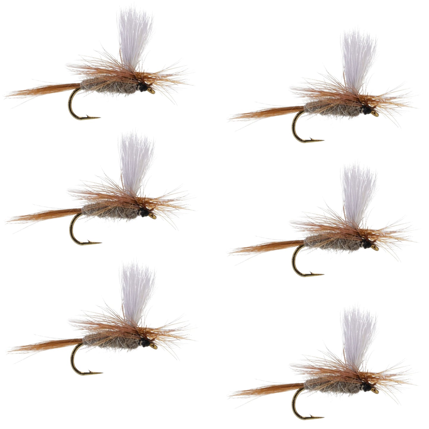 Hares Ear Parachute Classic Dry Fly - 6 Flies Hook Size 10