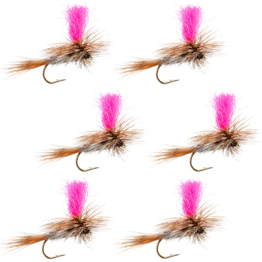 Adams Hi-Viz Parachute Classic Dry Fly - 6 Flies Hook Size 16